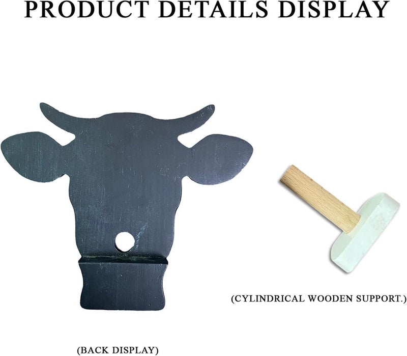 HyeeArt Wooden Animal Glasses Holder , Newsukie - Cute Solid Pine Wood Eyeglasses Stand,Carving Sunglasses Eyeglass Display Stand,Newsukie Creative Gift Glasses Holder for Desk (Flowers Highland Cow) (Cow-1) - Image 4